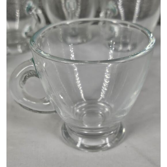 SET OF 5 CLEAR GLASS ESPRESSO TEA CUPS – STANDARD SIZE - Picture 2 of 6